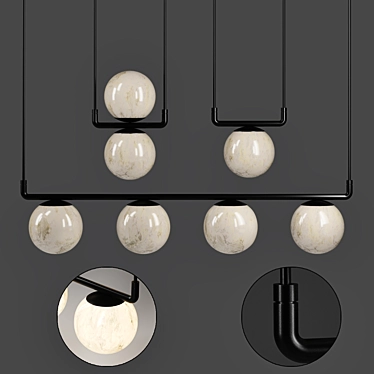 Tribeca LED Alabaster Pendant Lamp 3D model image 1 