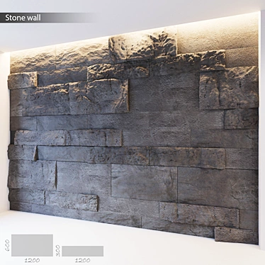 Stylish Stone Wall Tile Collection 3D model image 1 