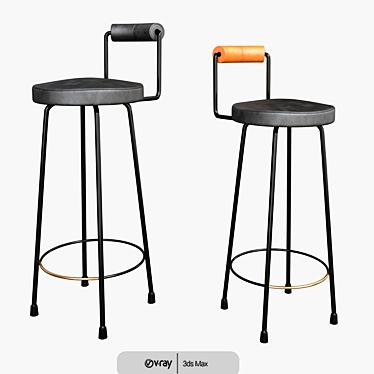 Modern Bar Chair Set - Versatile Design 3D model image 1 