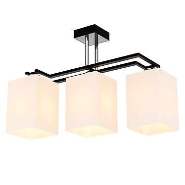 Modern Chrome and Wenge Chandelier 3D model image 1 