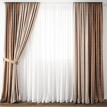 Elegant Curtain Design 3D model image 1 