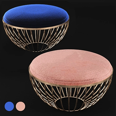 Metallic Interior Ottoman 3D model image 1 