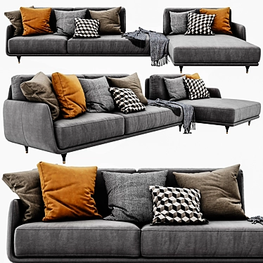 Italian Ditre Elliot Sofa - Modern Elegance in 4050mm Dimensions 3D model image 1 