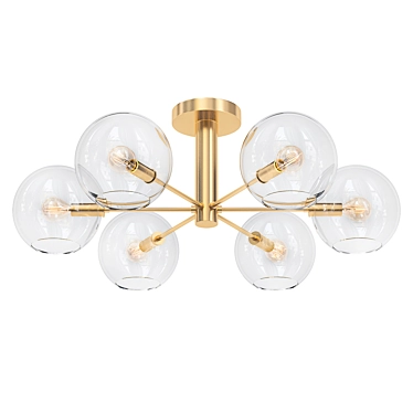 Modern Brass Ceiling Light 3D model image 1 