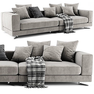 Elegant Minotti White Sofa 3D model image 1 