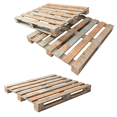 10-Color Wooden Pallet Set 3D model image 1 