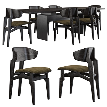 Sleek Basilisk Chair | Modern Bison Table 3D model image 1 