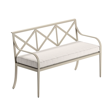 Stylish X-Back Virginia Outdoor Bench 3D model image 1 