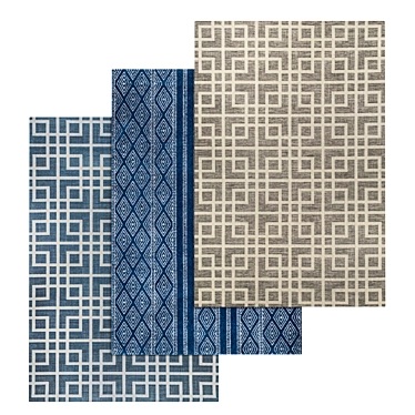 High-Quality 3-Piece Carpet Set 3D model image 1 