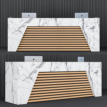 Sleek Reception Desk - 1200x3300x800 3D model image 1 