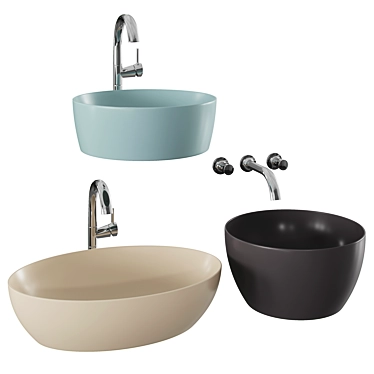 Colorful GSI Washbasin Set 3D model image 1 