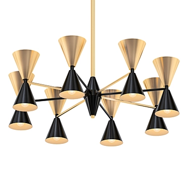 Elegant Black and Gold Cairo Chandelier 3D model image 1 