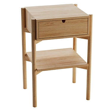 Stylish JYSK Oak Bedside Table 3D model image 1 