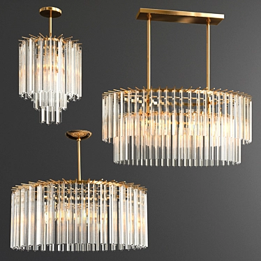 Elegant Nessa Chandelier Collection 3D model image 1 