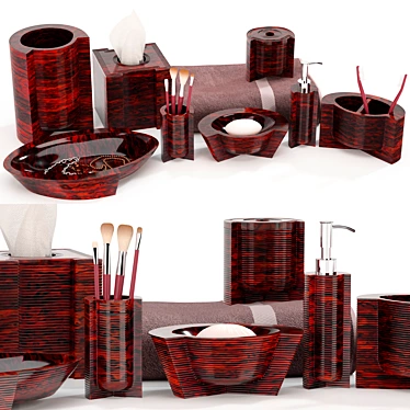 Stylish Bathroom Decor Set 3D model image 1 