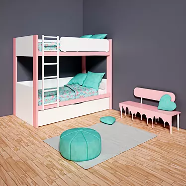 Candy Shop Bunk Bed Set 3D model image 1 