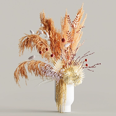 Everlasting Elegance: Dried Plant Bouquet 3D model image 1 