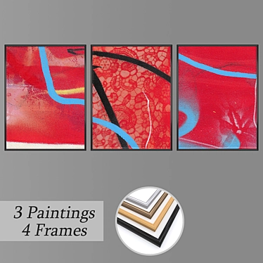 Title: Artistic Wall Painting Set 3D model image 1 