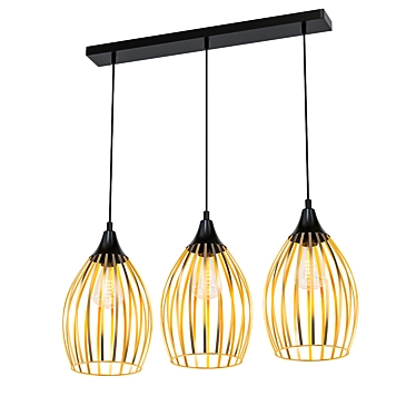 Liza Gold Loft Pendant Light 3D model image 1 