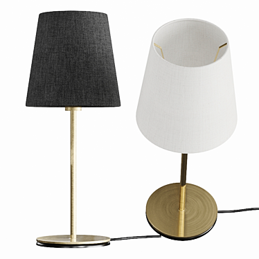 Contemporary Grey Nickel Table Lamp 3D model image 1 