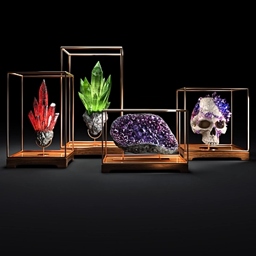 Exquisite Decorative Mineral Stones 3D model image 1 