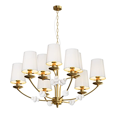 Elegant Gold Merano Chandelier 3D model image 1 