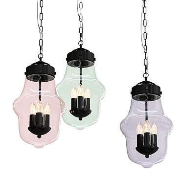 NIVES Pendant Light with Blown Glass Shade 3D model image 1 
