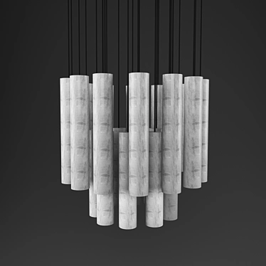 Elegant Stone Pendant Lamp 3D model image 1 