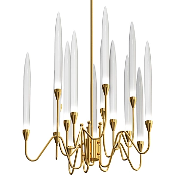 Modern Candle-shaped LED Chandelier 3D model image 1 