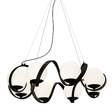 Modern Black Glass Pendant Light 3D model image 1 