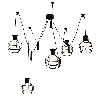 Industrial Loft Edison Chandelier 3D model image 1 