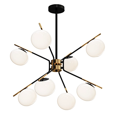 Elegant 6-Light Glass Chandelier 3D model image 1 