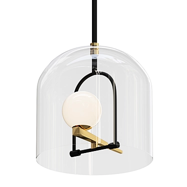 Elegant Bird Cage Pendant 3D model image 1 