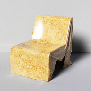 Sleek Stone Chair: Modern Low-Poly Design 3D model image 1 