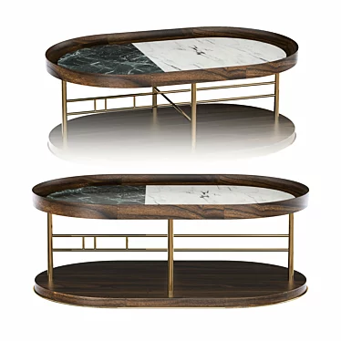 Brass and Marble Center Table 3D model image 1 