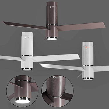 Sleek Smart Ceiling Fan 3D model image 1 
