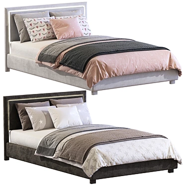 Sleek Teen Bed Frame: 200 x 120 cm 3D model image 1 