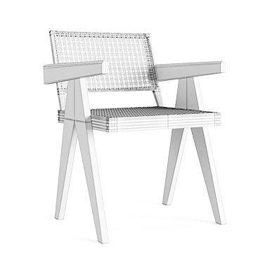 Vintage Pierre Jeanneret Armchair: Iconic Design 3D model image 1 