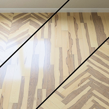 French Ash Chevron Parquet 3D model image 1 