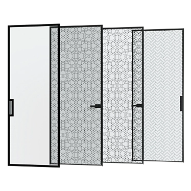 Stylish JAP Doors 3D model image 1 