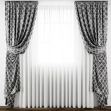 Deluxe Curtain Model Set 3D model image 1 