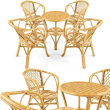 Outdoor Rattan Furniture Set 3D model image 1 