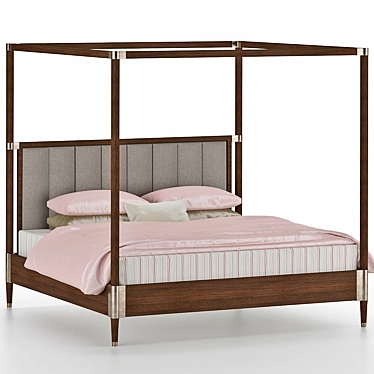 Elegant Clarendon Canopy Bed 3D model image 1 