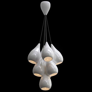 Contemporary Eleven White Gloss Pendant Light 3D model image 1 