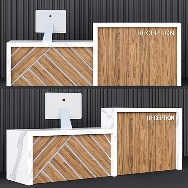 Modern Reception Desk - 1080mm x 2980mm 3D model image 1 