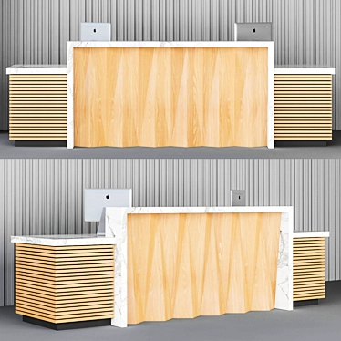 Modern Reception Desk: 1120x3500x1000mm 3D model image 1 