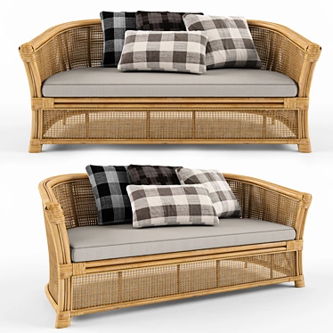 Montego Rattan Lounge: Realistic and Stylish 3D model image 1 