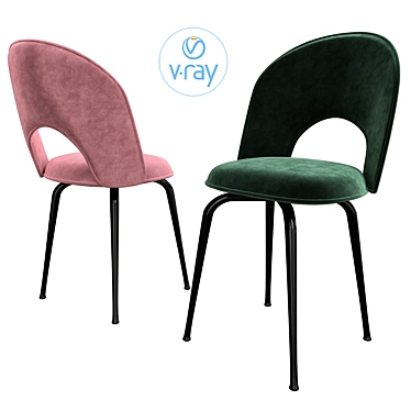 Velvet Pink Ticino Chair: Elegant & Luxurious 3D model image 1 