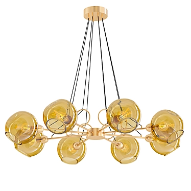 Luxury Amber Pendant Chandelier 3D model image 1 
