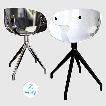 Sleek Polycarbonate Chair 3D model image 1 